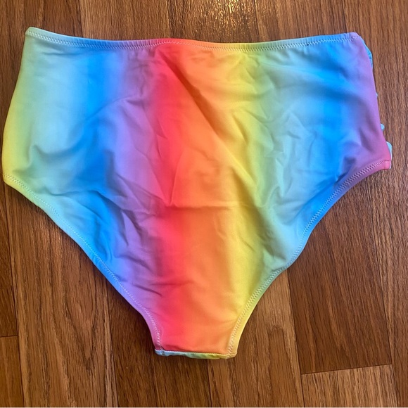 NWOT Rainbow High Waisted Bikini Bottoms - Picture 2 of 6